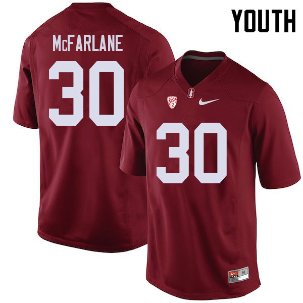 Youth #30 Cameron McFarlane Stanford Cardinal College Football Jerseys Sale-Cardinal